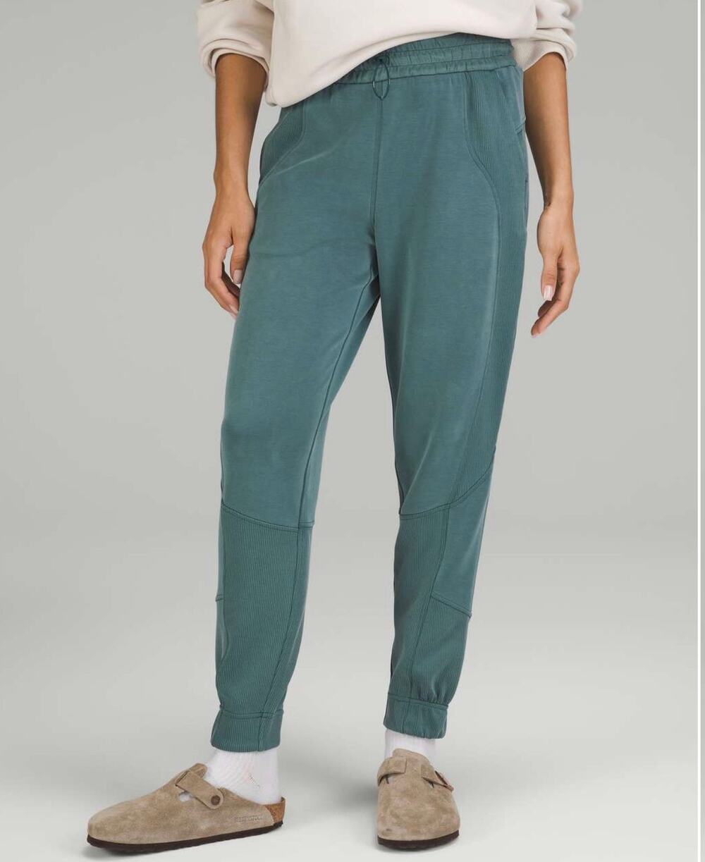 Lululemon Brushed Softstreme Ribbed High-Rise Jogger Green Jasper‎ 4
